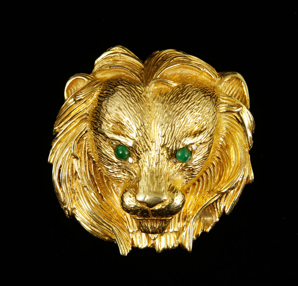 Appraisal: - K Yellow Gold Lion Brooch K yellow gold lion