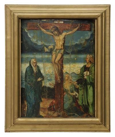 Appraisal: Framed oil painting on wood panel likely Dutch or Flemish