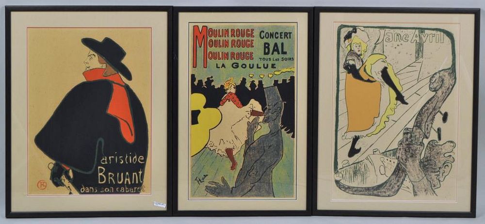 Appraisal: Henri De Toulouse Lautrec Reproduction Posters framed not examined out