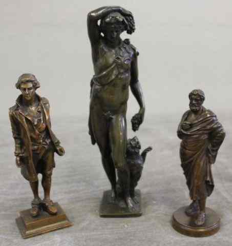 Appraisal: Lot of Bronzes Including a Well Dressed EuropeanGentleman a Figure