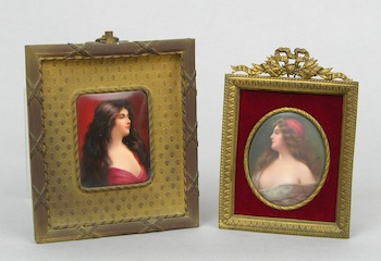 Appraisal: A Lot of Two Miniature Portraits After Wagner The larger