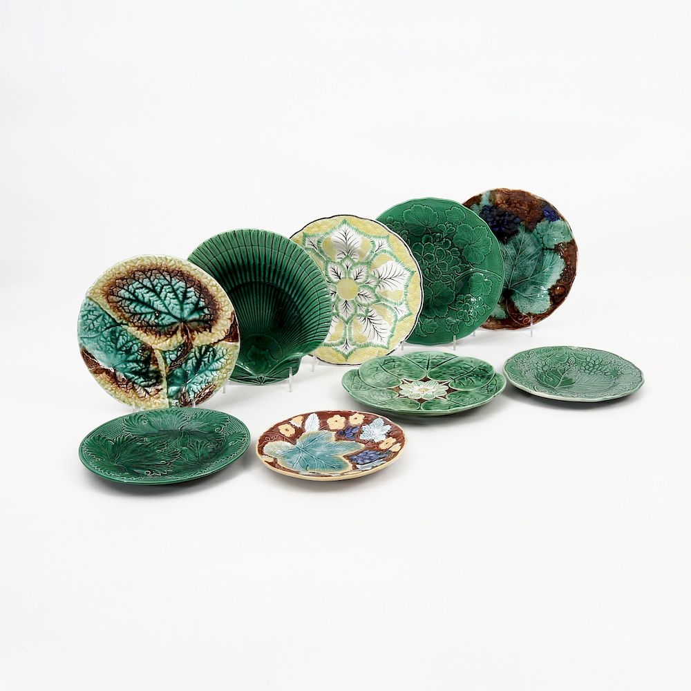 Appraisal: Eight Pairs of Majolica Plates One marked Wedgwood together with