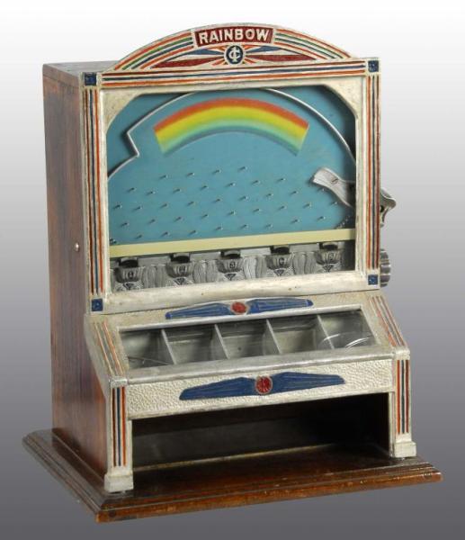 Appraisal: Jennings Rainbow -Cent Jacks Machine Description Working Older restoration to