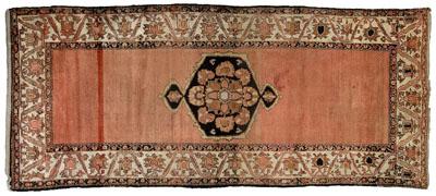 Appraisal: Baktiari rug central medallion with pendants on faded brick-red ground