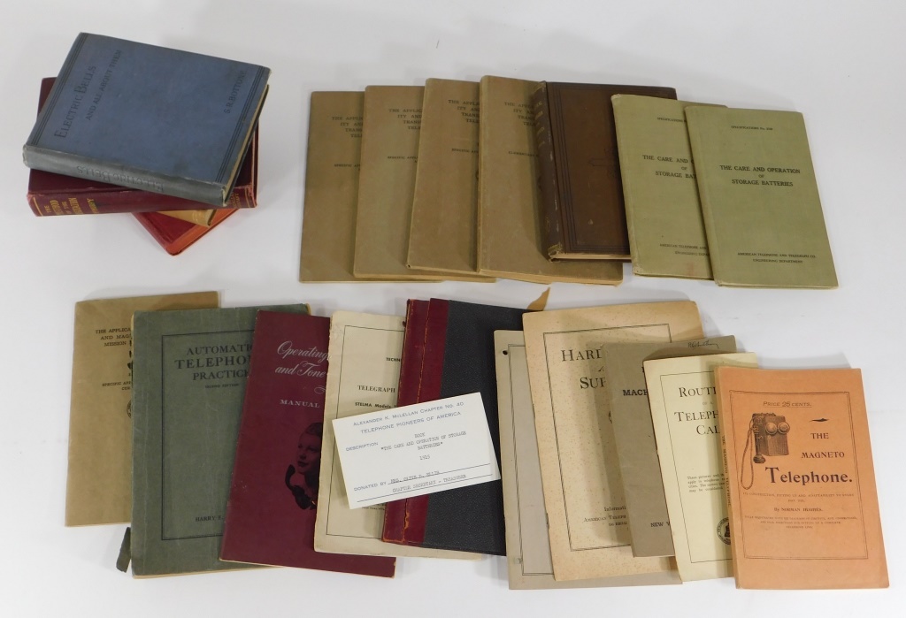 Appraisal: EARLY TELEPHONE TECHNICAL MANUALS HANDBOOKS United States Late th-Early th