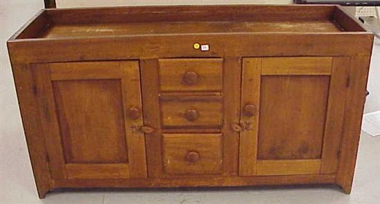 Appraisal: Pine dry sink three central drawers flanked by two paneled