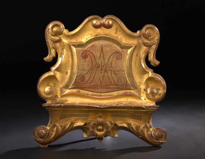 Appraisal: Italian Carved Giltwood Bookstand first quarter th century in the