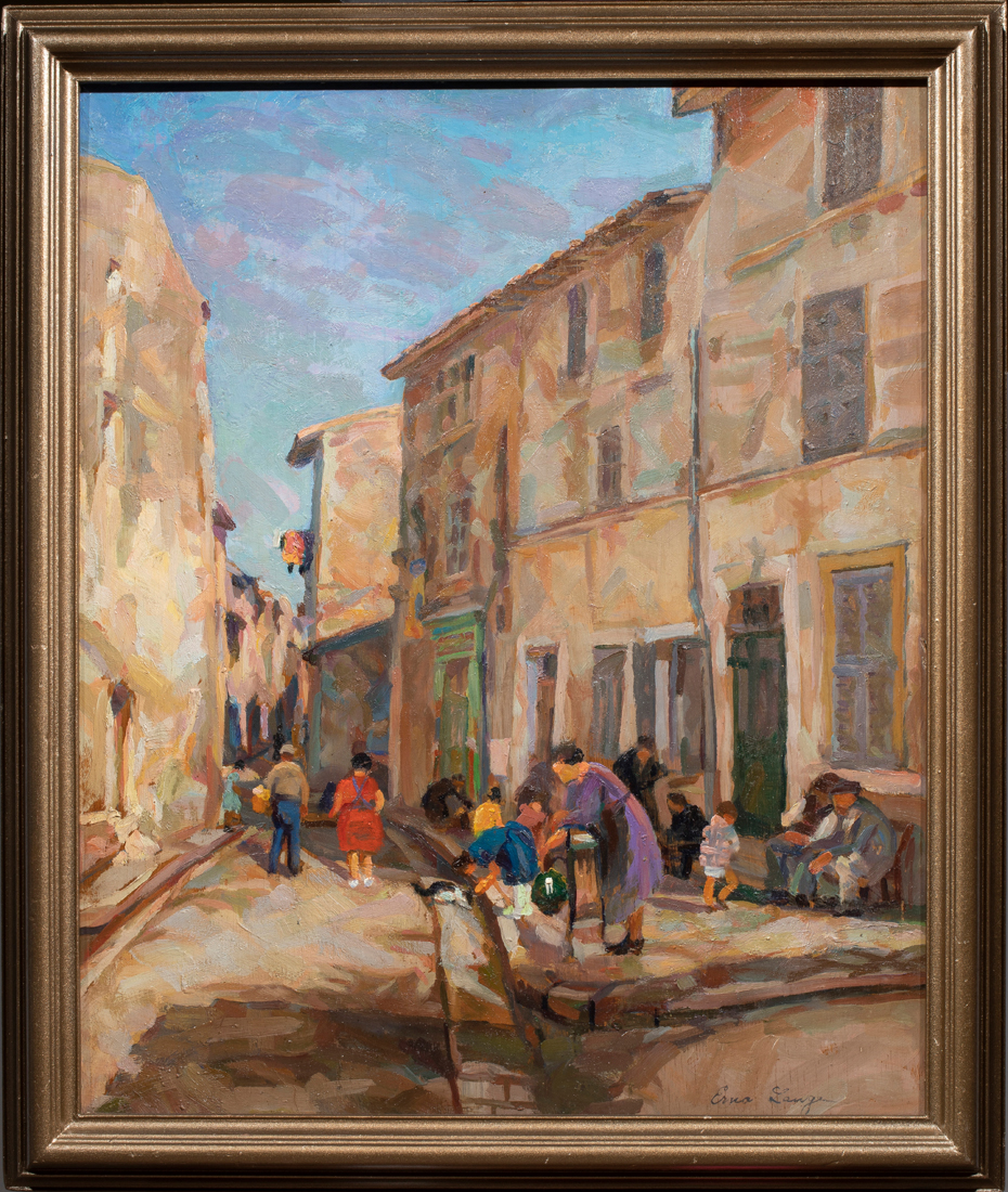 Appraisal: Erna Lange American - Southwest Street Scene oil on board