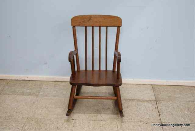 Appraisal: Vintage Child's Wooden Rocking ChairThis is a very nice solid