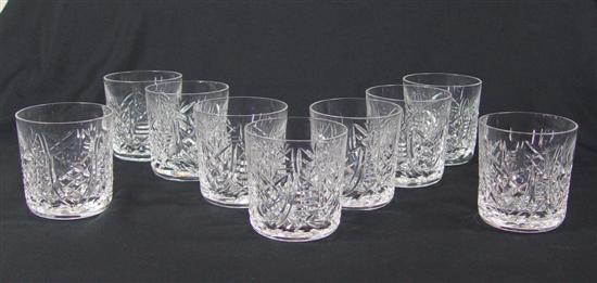 Appraisal: Nine Waterford Water Glasses Clare pattern Marked and in excellent