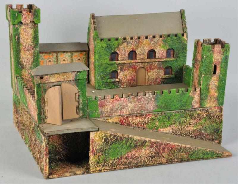 Appraisal: Wood Pressed Cardboard Toy Castle German Some repainting to drawbridge