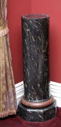 Appraisal: NEOCLASSICAL-STYLE BLACK AND ROUGE MARBLE COLUMNAR PEDESTAL x x in