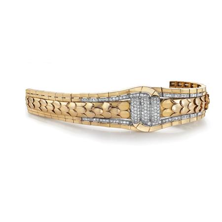 Appraisal: Gold Platinum and Diamond Bracelet-Watch Estimate -