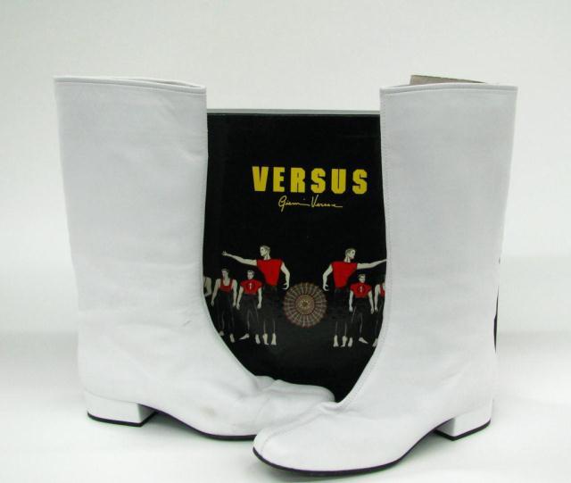 Appraisal: Versus by Gianni Versace white Napa boots size in original