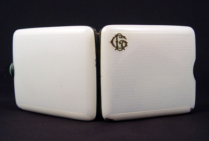 Appraisal: PRESENTATION GUILLOCHE STERLING CIGARETTE CASE Unknown Swedish makers hallmark with