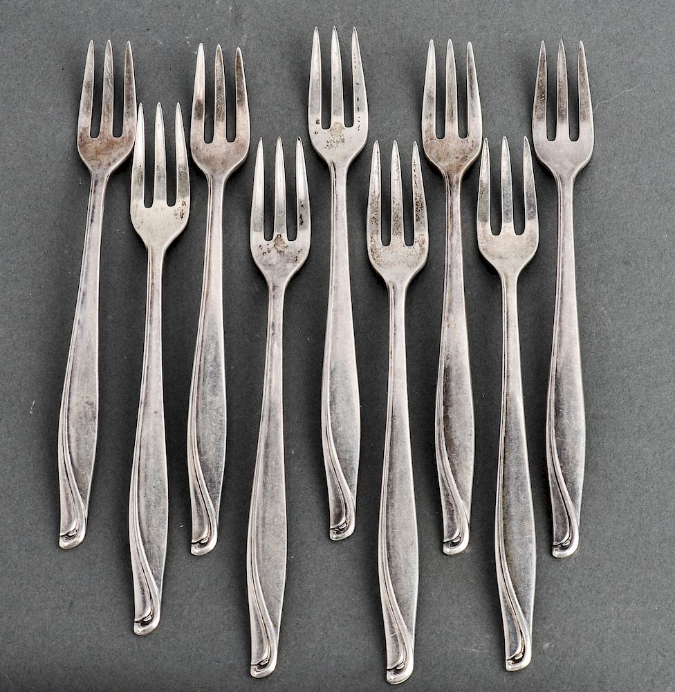 Appraisal: Alvin Silver Spring Bud Hors D'Oeuvres Forks Set Set of