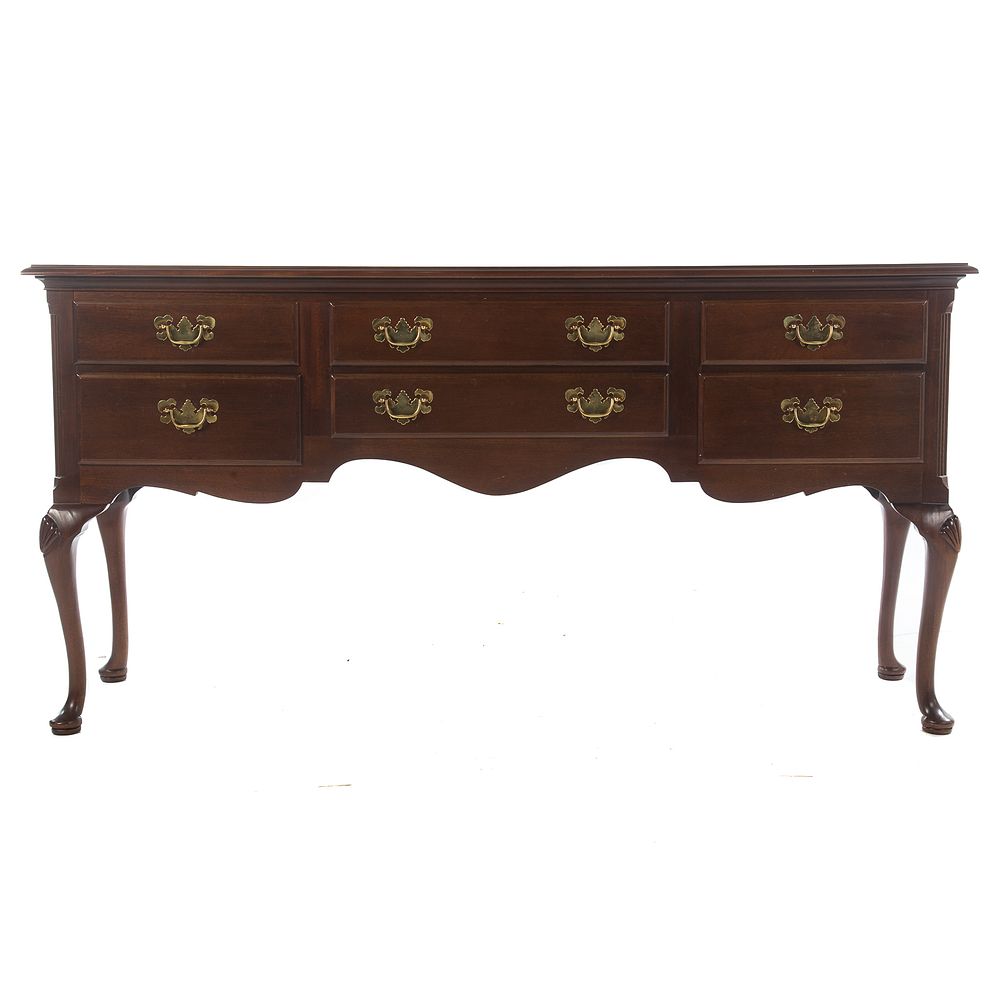 Appraisal: Hickory Chair Mahogany Queen Anne Style Sideboard Mahogany Queen Anne