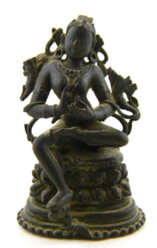 Appraisal: ASIAN th C Nepalese statue of Buddhist deity parcel gilt