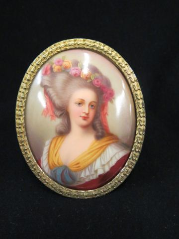 Appraisal: Miniature Painting on Porcelain of a Young Lady oval image