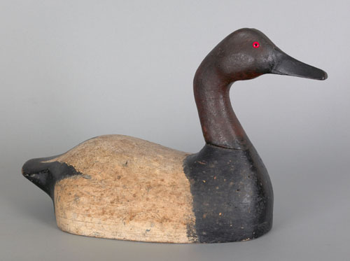 Appraisal: Wisconsin oversized high head canvasback duck decoy early th c