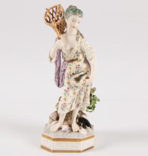 Appraisal: MEISSEN PORCELAIN FIGURE OF YOUNG WOMAN CARRYING FISH IN A