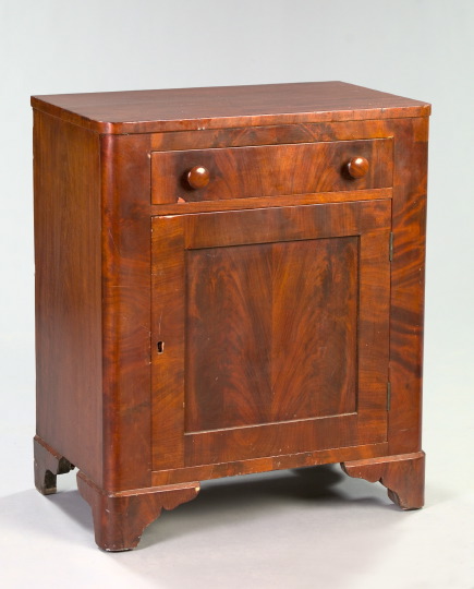 Appraisal: American Late Classical Mahogany Night Stand mid- th century the