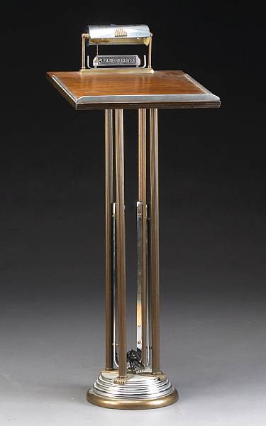 Appraisal: An Art Deco chrome patinated metal and mahogany host stand