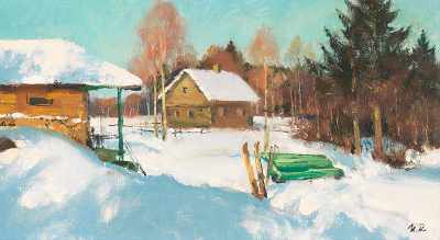 Appraisal: Mark Kremer Russian b Winter Zimka Oil on canvas initialed