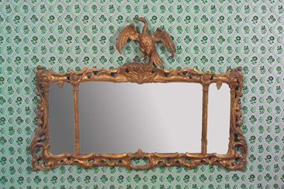 Appraisal: An th century Irish carved giltwood and gesso overmantel mirror