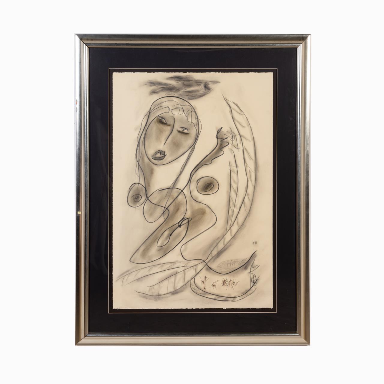 Appraisal: THORNTON DIAL NUDE FEMALE BIRD M M ON PAPER Thornton