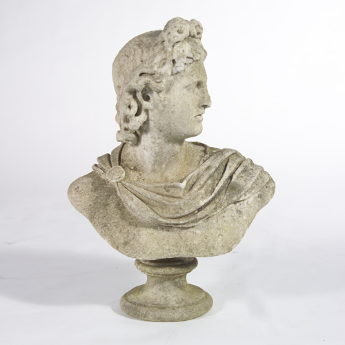 Appraisal: A classical carved marble male bust late th c raised