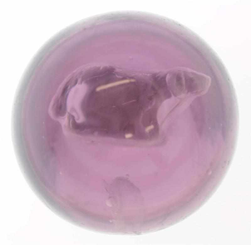 Appraisal: Purple Glass Dog Sulphide Marble Medium purple amethyst glass sulphide