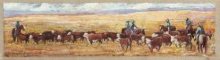 Appraisal: Jean Crow-Humphrey Texas Drving the Herd th c pastel signed