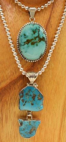 Appraisal: lot of Southwest style sterling silver and turquoise pendants on