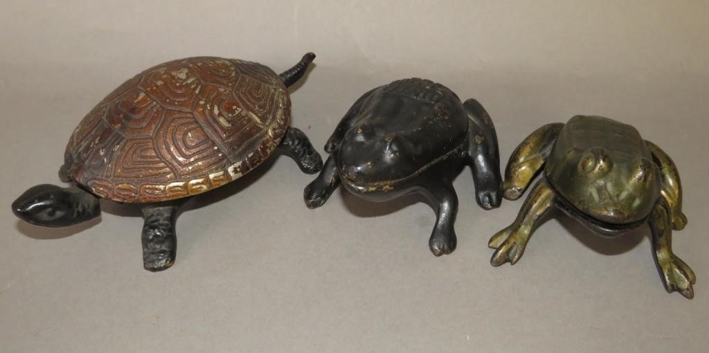 Appraisal: CAST METAL DESK FIGURAL ACCESSORIESca - German cast iron turtle