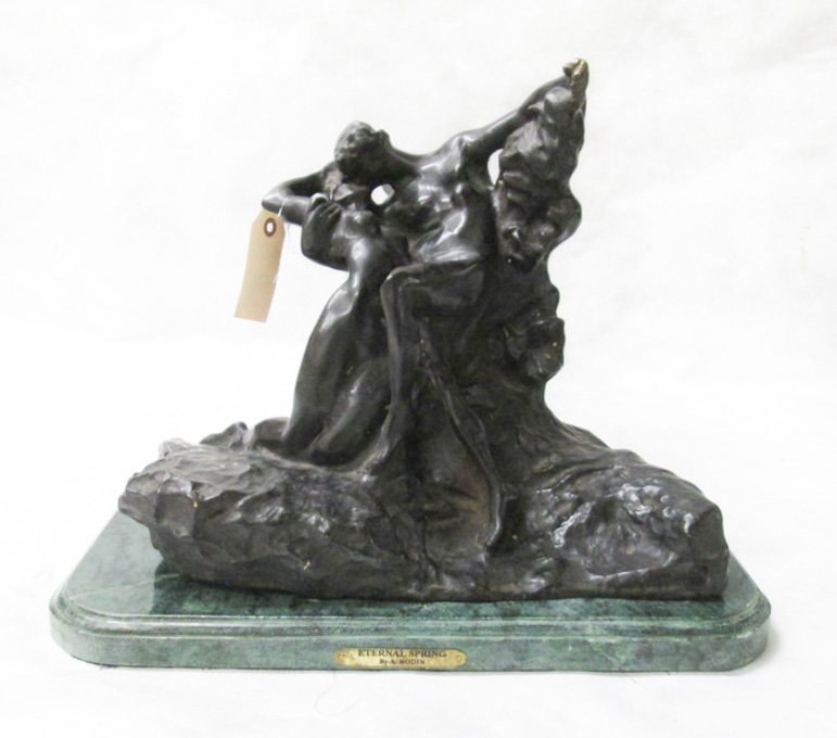 Appraisal: AFTER AUGUSTE RODIN FRENCH - BRONZE SCULPTURE Eternal Spring aka