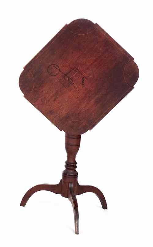 Appraisal: American Federal cherry candlestand ca with a tilting top with