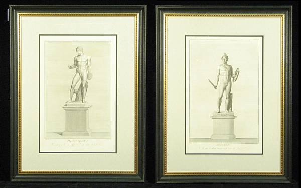 Appraisal: After Vincenzo Dolcibene Classical Male Nudes Engravings works by other