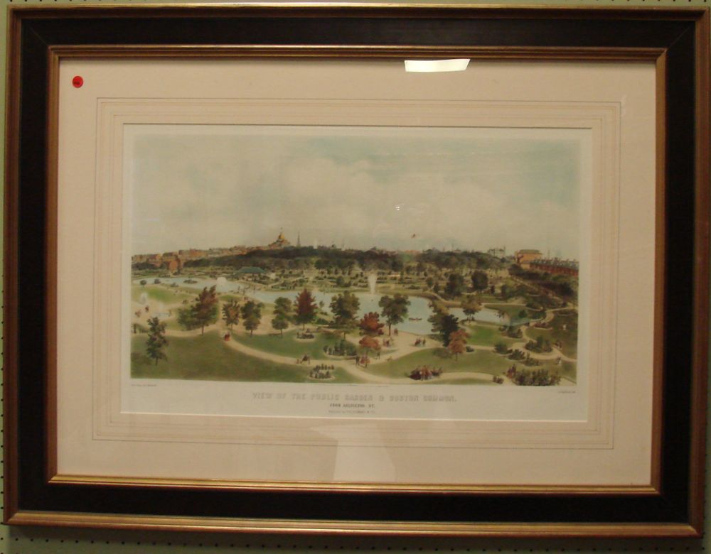 Appraisal: FRAMED COLORED LITHOGRAPH View of the Public Garden Boston Common