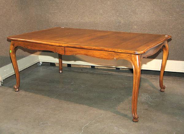 Appraisal: A Louis XV style walnut dining table th century approximate