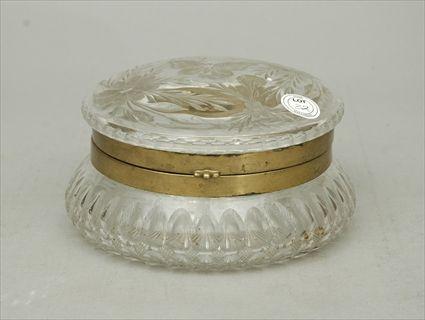 Appraisal: Large Round Cut-Glass Lidded Box