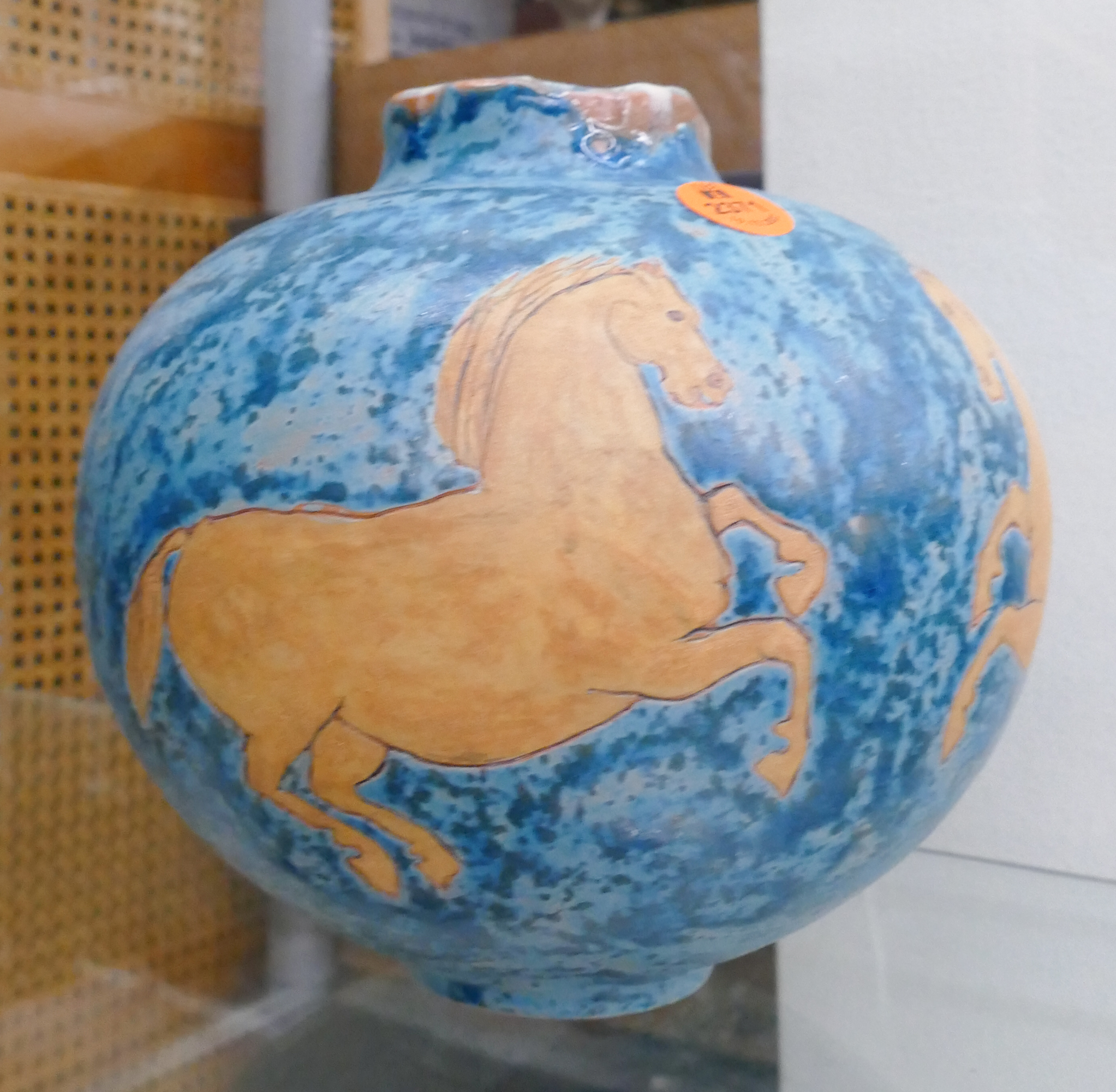 Appraisal: Italian Midcentury Pottery Horse Vase- ''