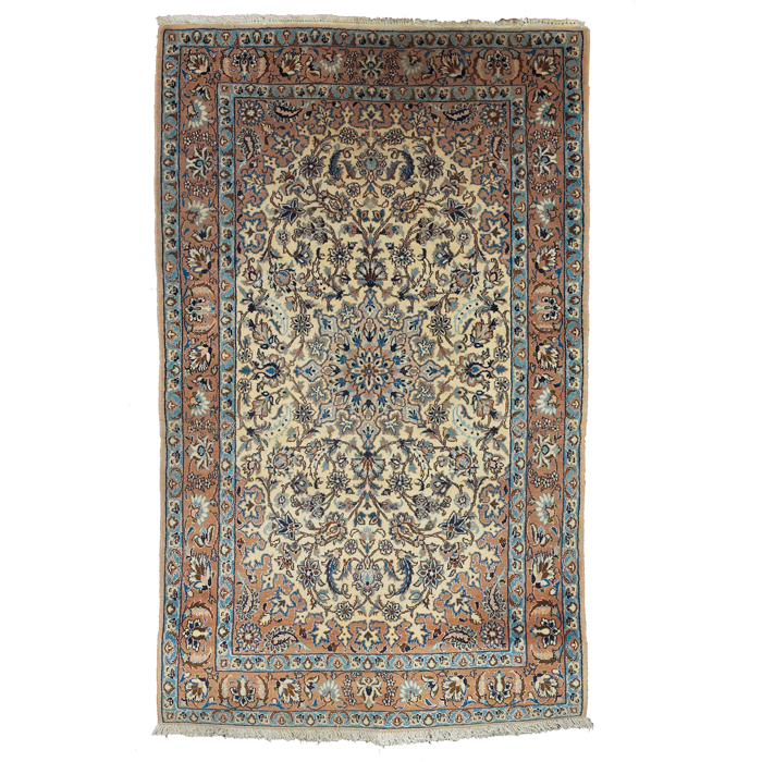 Appraisal: Persian Nain rug c floral design on an ivory field