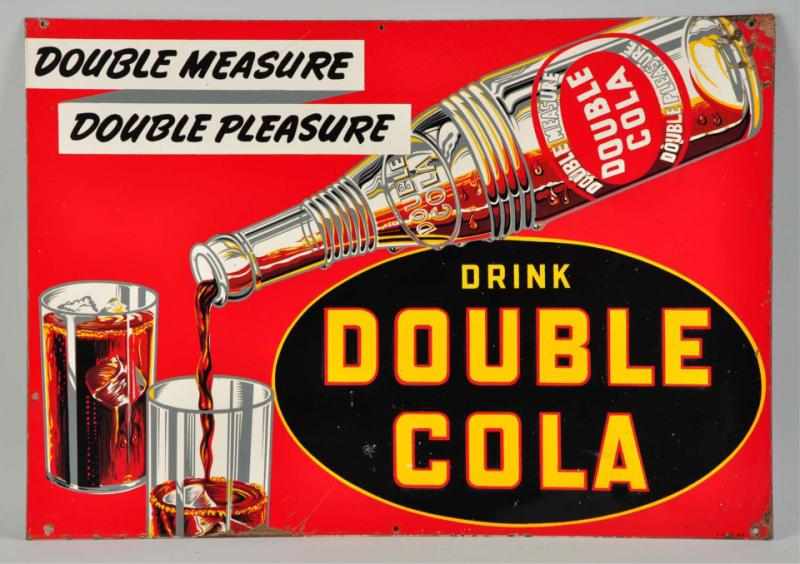 Appraisal: Embossed Tin Double Cola Sign Description Some paint chips and