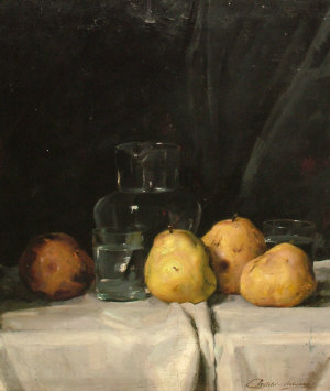 Appraisal: Eastern European School circa - Still life of pears a