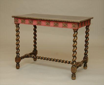 Appraisal: Flemish-Style Upholstered and Brass-Mounted Side Table