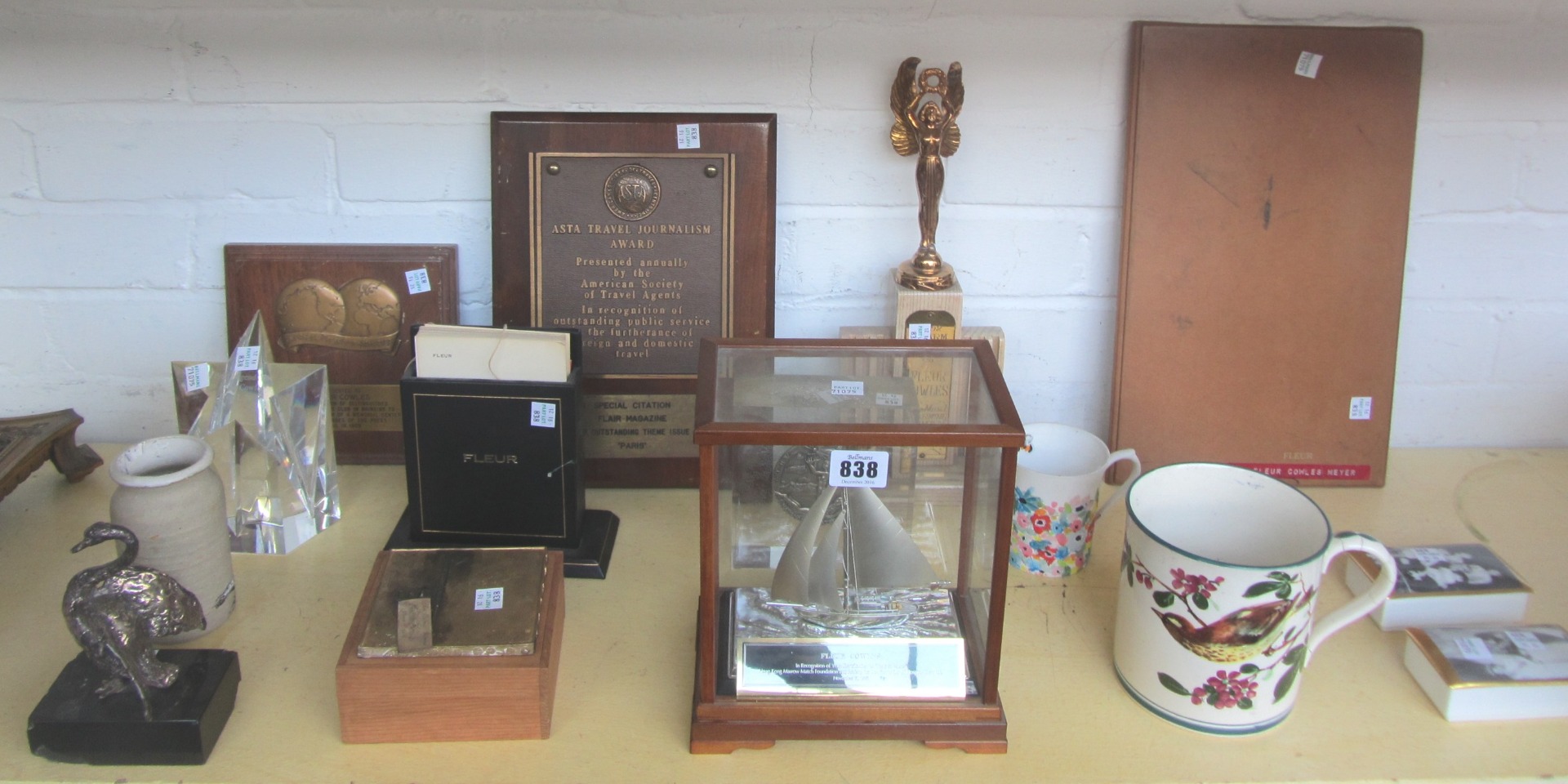 Appraisal: A quantity of trophies and presentation plaques for 'Fleur Cowles'