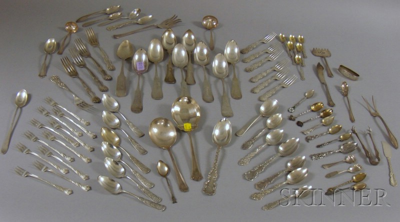 Appraisal: Lot of Miscellaneous Sterling and Coin Flatware Gorham R Brown