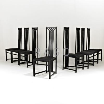 Appraisal: AFTER CHARLES RENNIE MACKINTOSH Set of eight dining chairs s