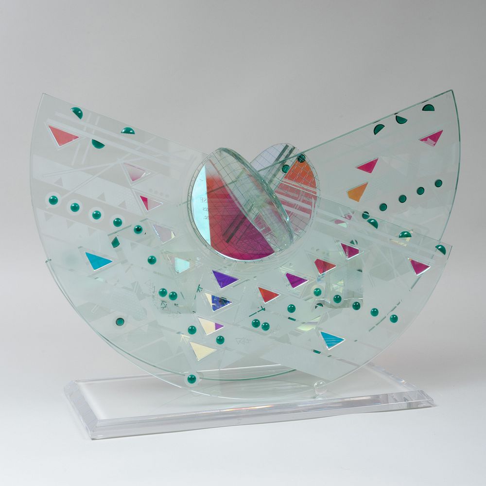 Appraisal: Toland Peter Sand b Untitled Glass on a lucite base